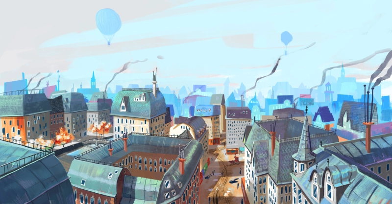 paisaje con edificios